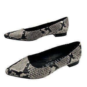 Calvin Klein Emerin Womens 6 Pointed Toe Vegan Snakeskin Slip Ons Comfort Shoes